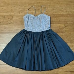 Tube dress with ruffle bottom